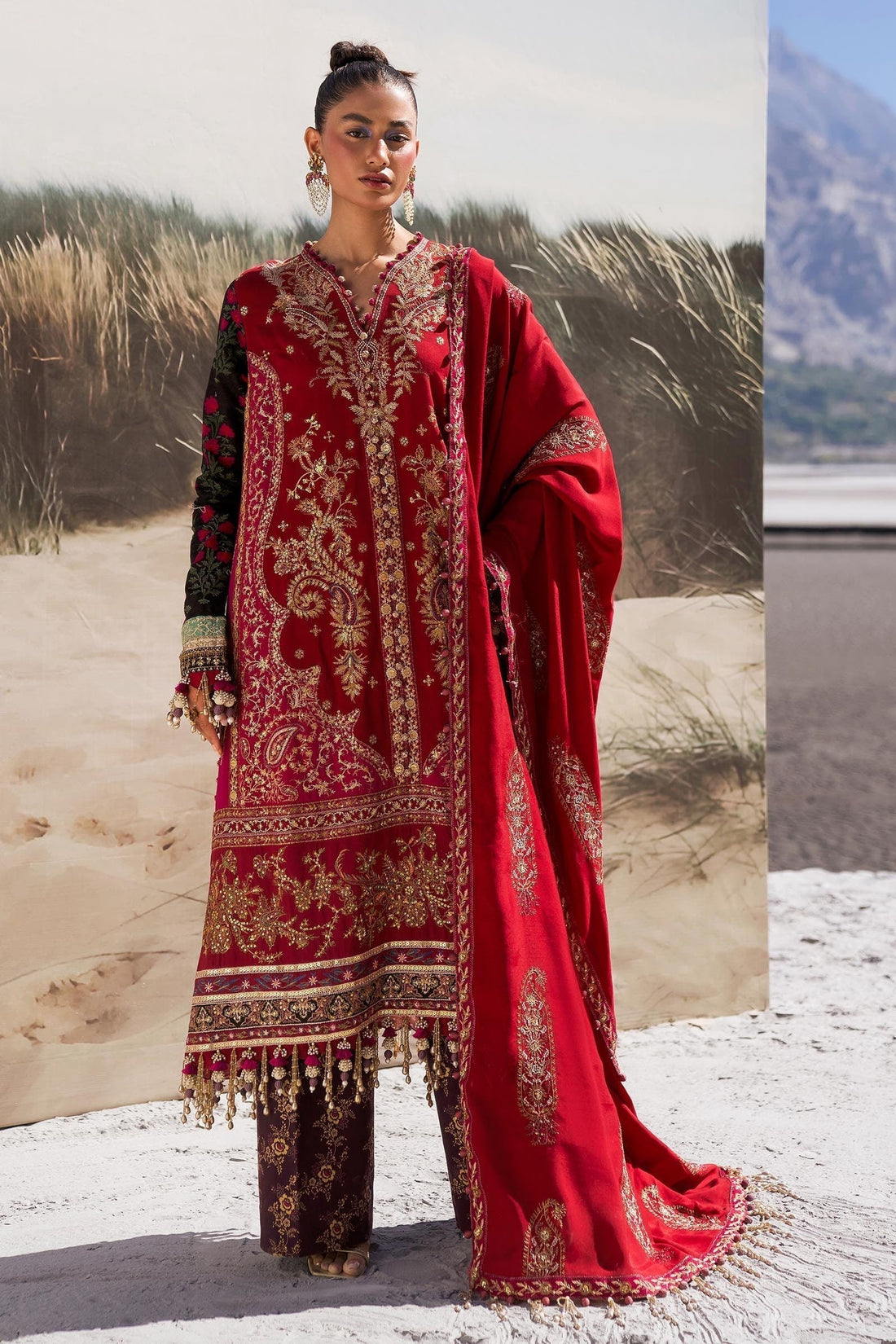 Sana Safinaz | Winter Shawl 24 | S241-002A-3CP - House Of Anaya