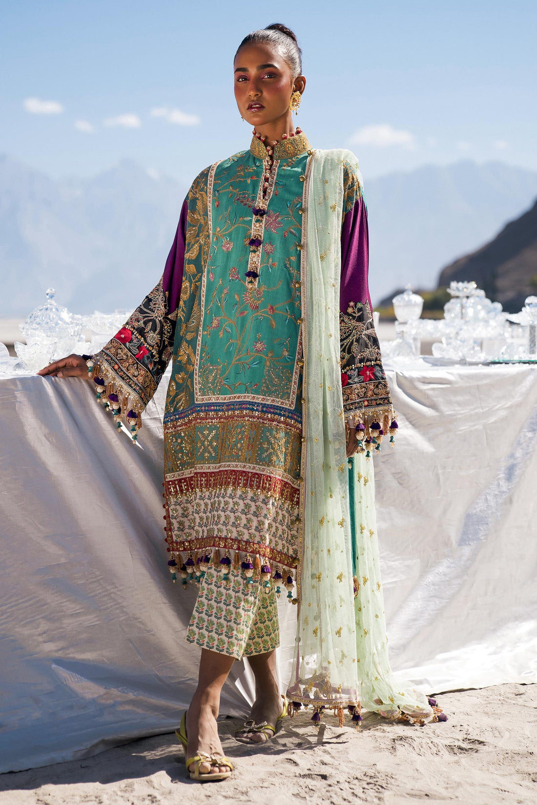 Sana Safinaz | Winter Shawl 24 | S241-004A-3CP - House Of Anaya