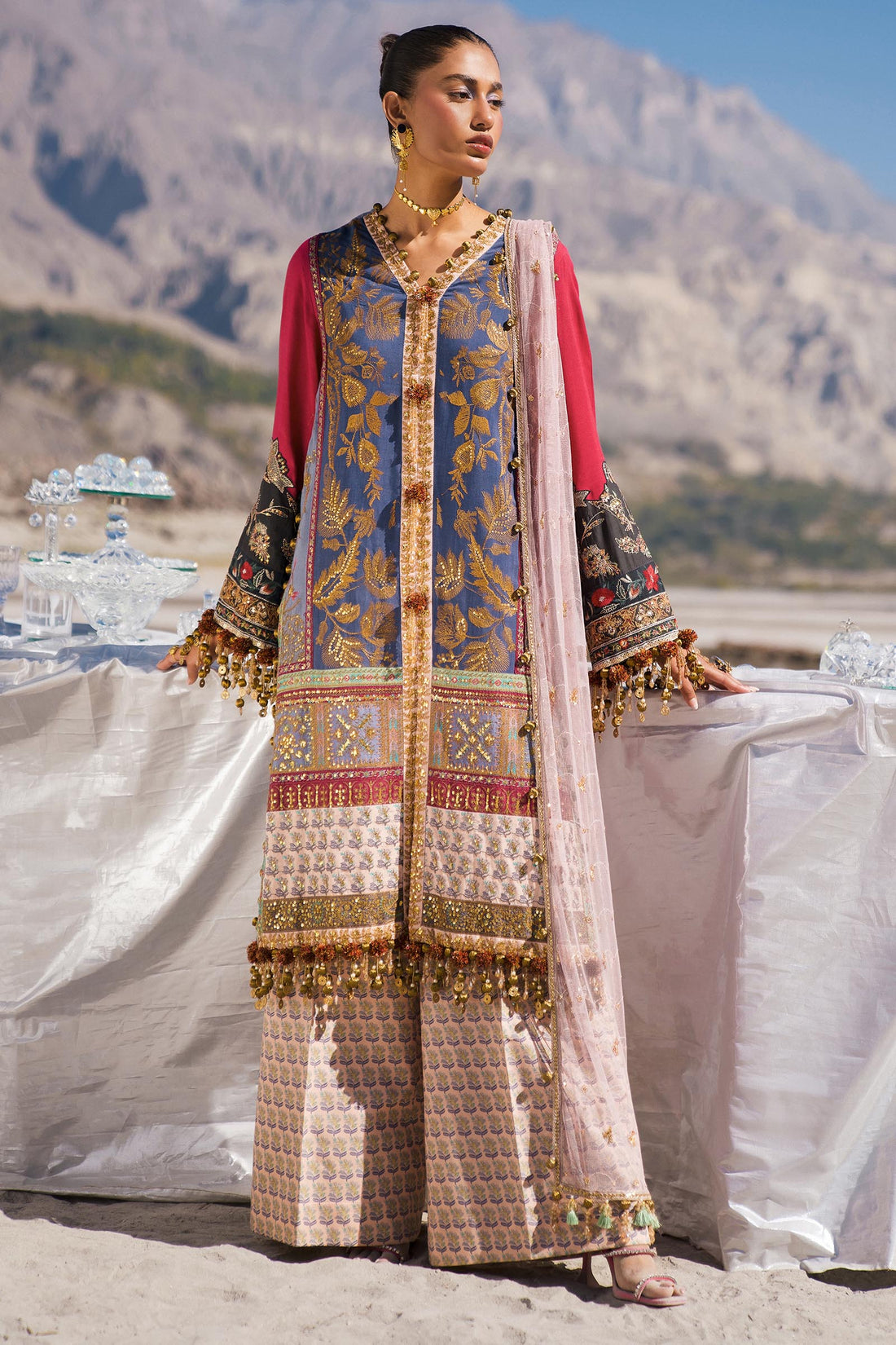 Sana Safinaz | Winter Shawl 24 | S241-004B-3CP - House Of Anaya