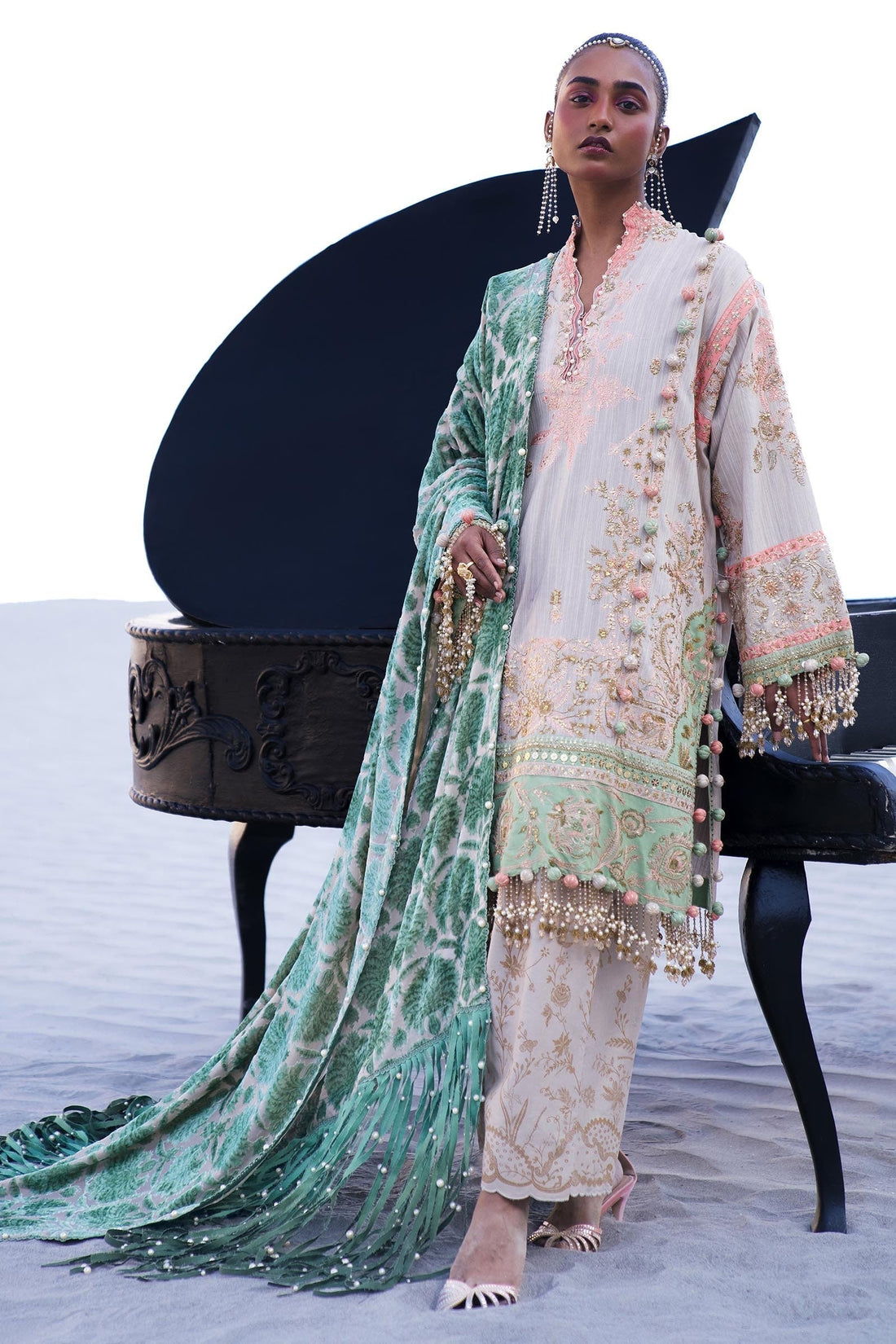 Sana Safinaz | Winter Shawl 24 | S241-001B-3CP - House Of Anaya
