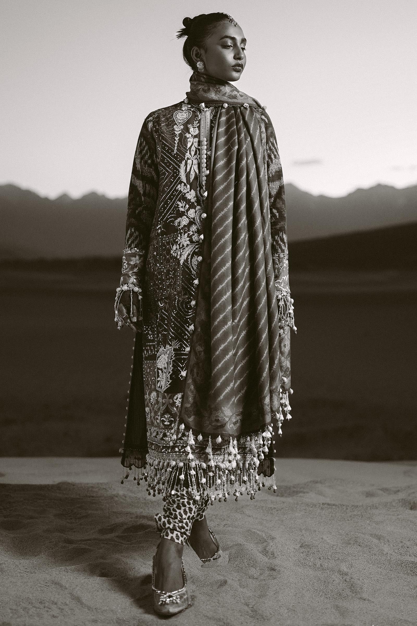 Sana Safinaz | Winter Shawl 24 | S241-007A-3CP - House Of Anaya