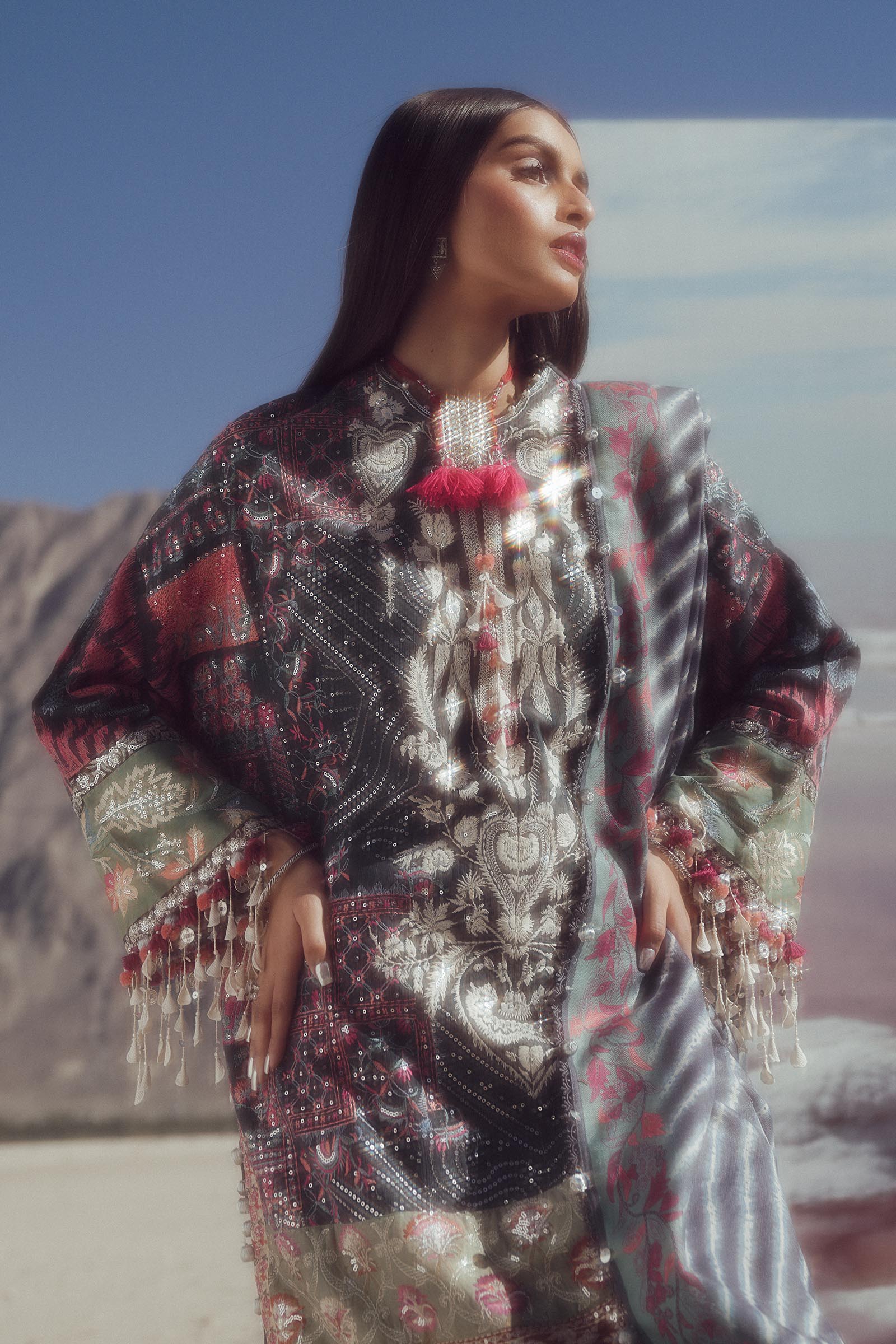 Sana Safinaz | Winter Shawl 24 | S241-007B-3CP - House Of Anaya