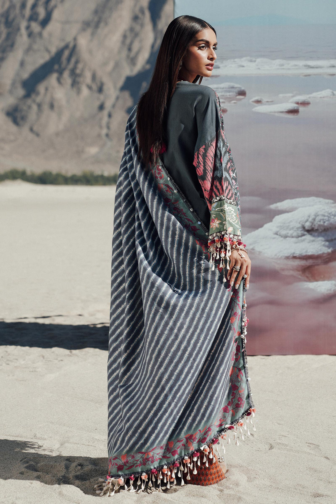 Sana Safinaz | Winter Shawl 24 | S241-007B-3CP - House Of Anaya
