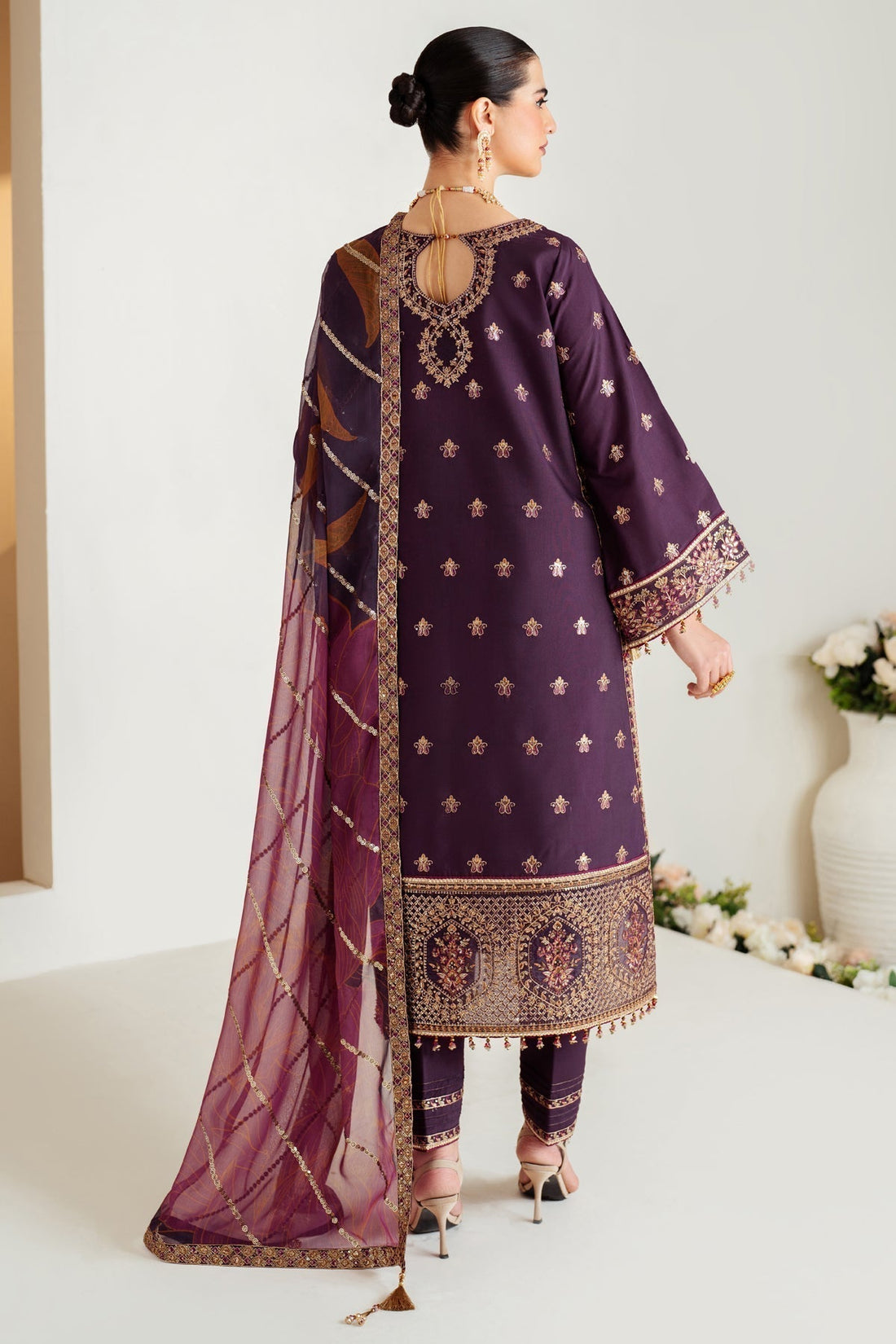 Alizeh | Luxury Raw Silk | AF-RS-05-SCARLET - House Of Anaya