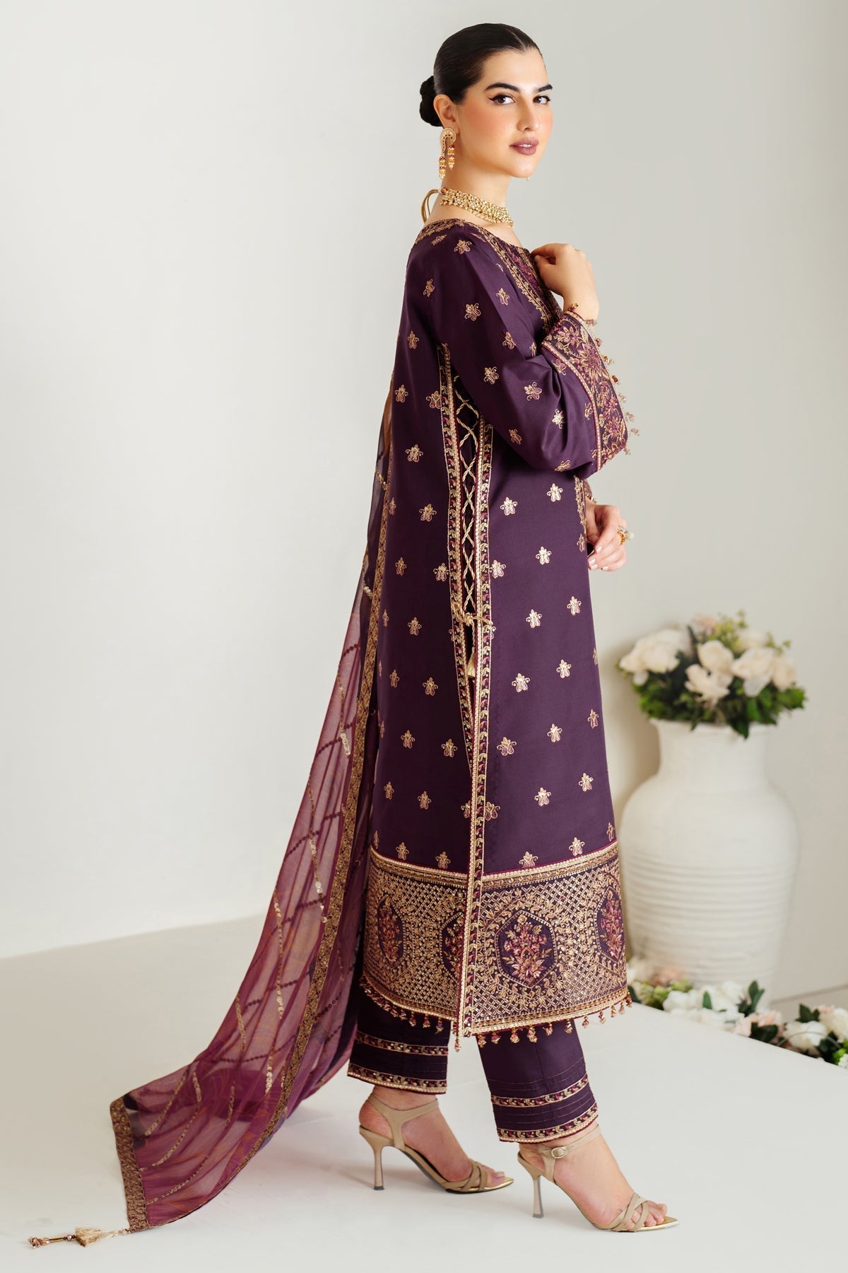 Alizeh | Luxury Raw Silk | AF-RS-05-SCARLET - House Of Anaya