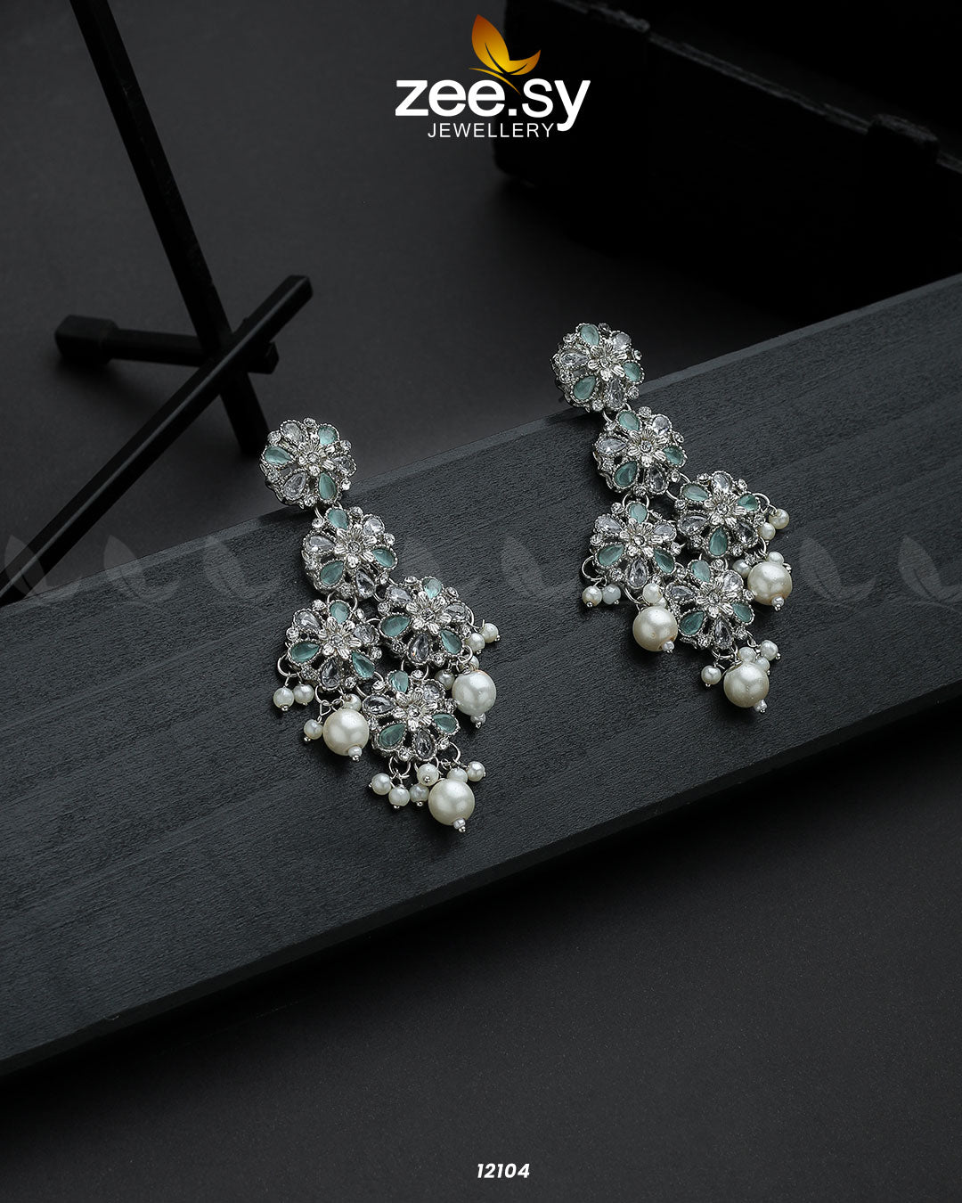 Silver Orchid Earrings - House Of Zarish
