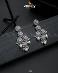 Silver Orchid Earrings - House Of Zarish