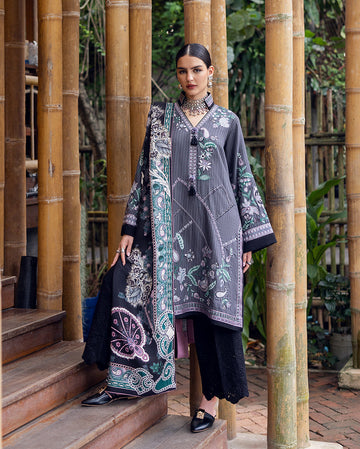 Mushq | Hemline Karandi | Silver Mist