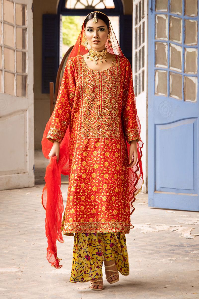 The Pink Tree Company | Wedding Wear | TANGERINE IN RED - House of Zarish