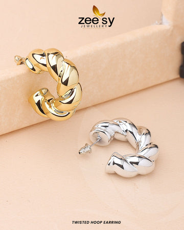 Twisted Hoop Earring - House Of Zarish