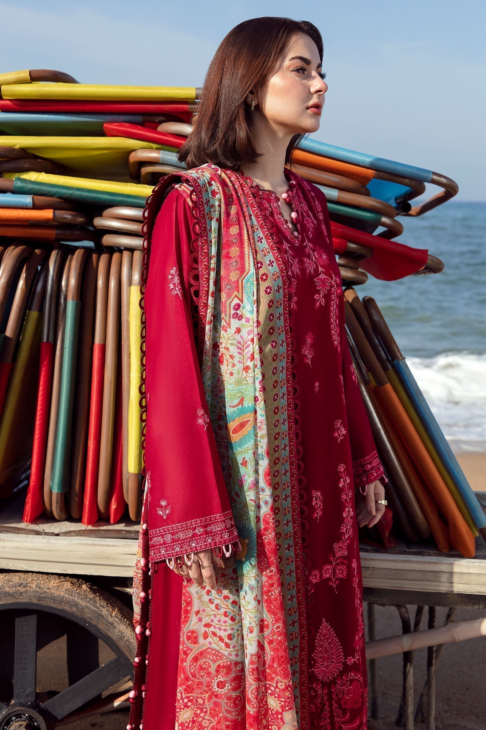 Zaha | Embroidered Lawn Collection | EIRA (ZL23-10 B) - House Of Anaya