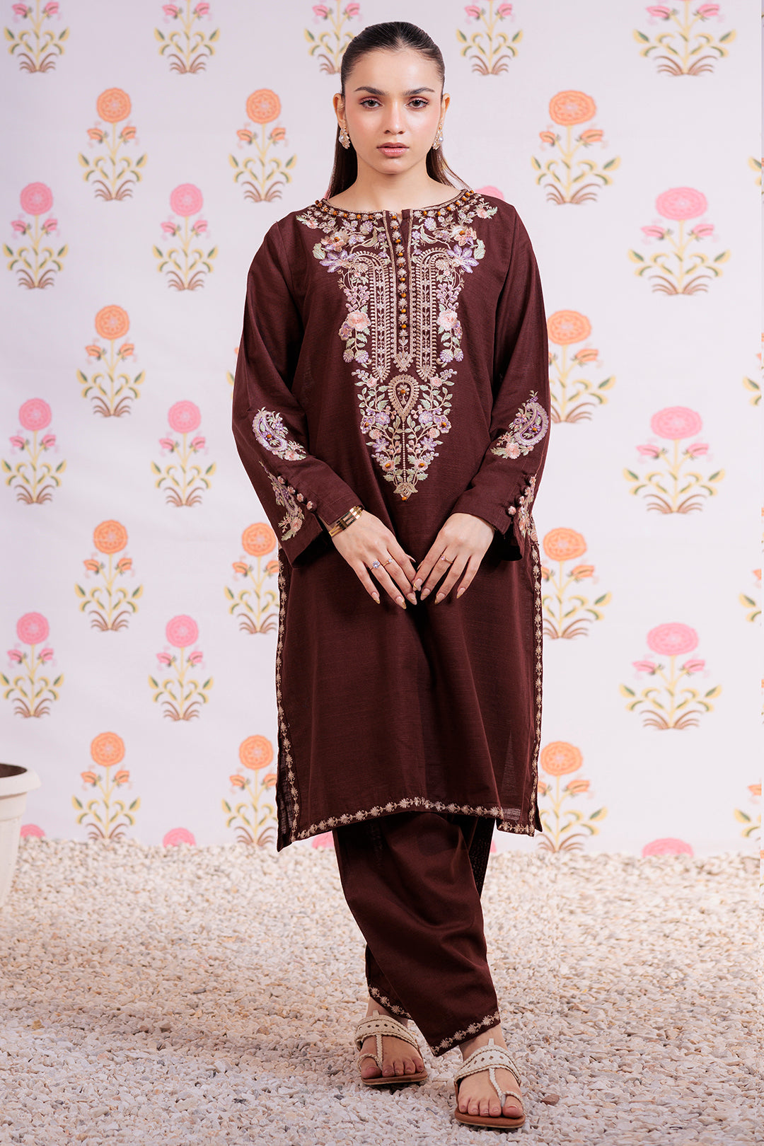 Zellbury | Winter Pret | Embroidered Kurta Trouser - 1290 - House Of Zarish
