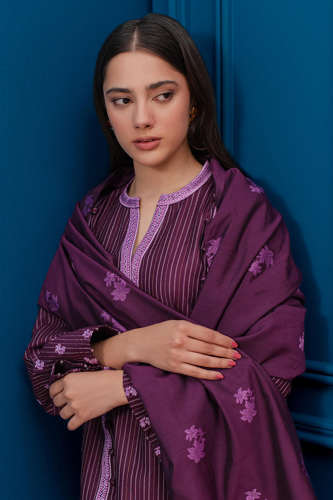 Zellbury | Winter Pret | Embroidered Kurta Dupatta Trouser - 1278 - House Of Zarish