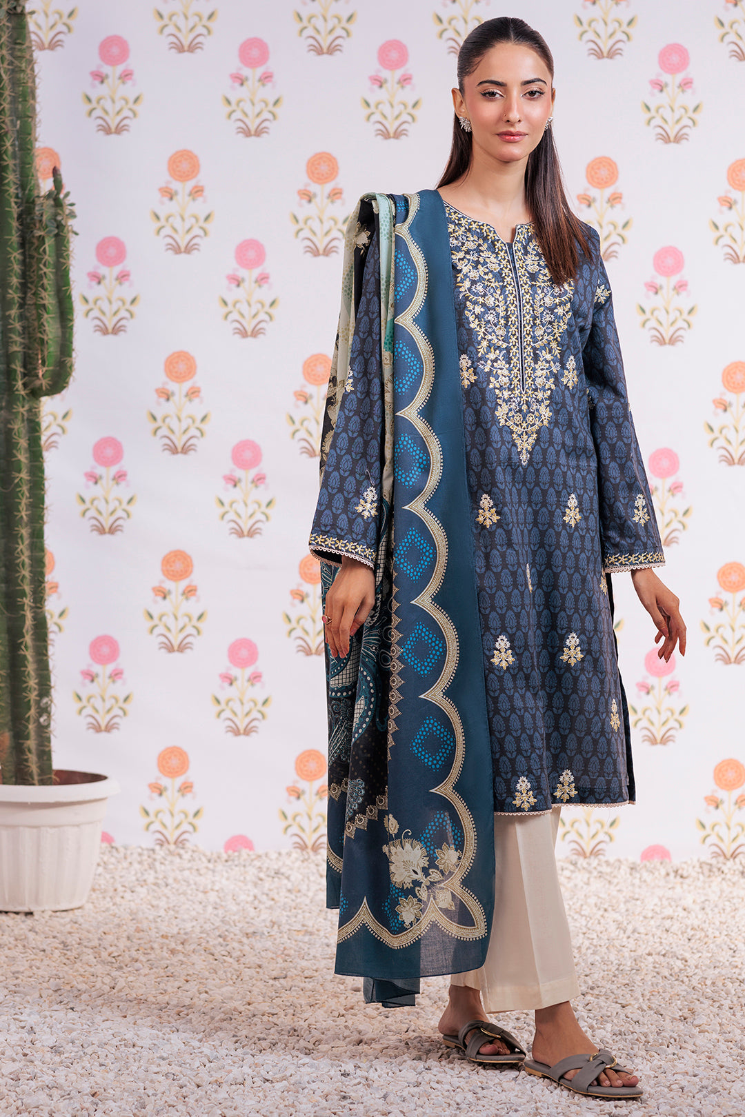 Zellbury | Summer Pret | Embroidered Kurta Dupatta - 2851 - House Of Zarish