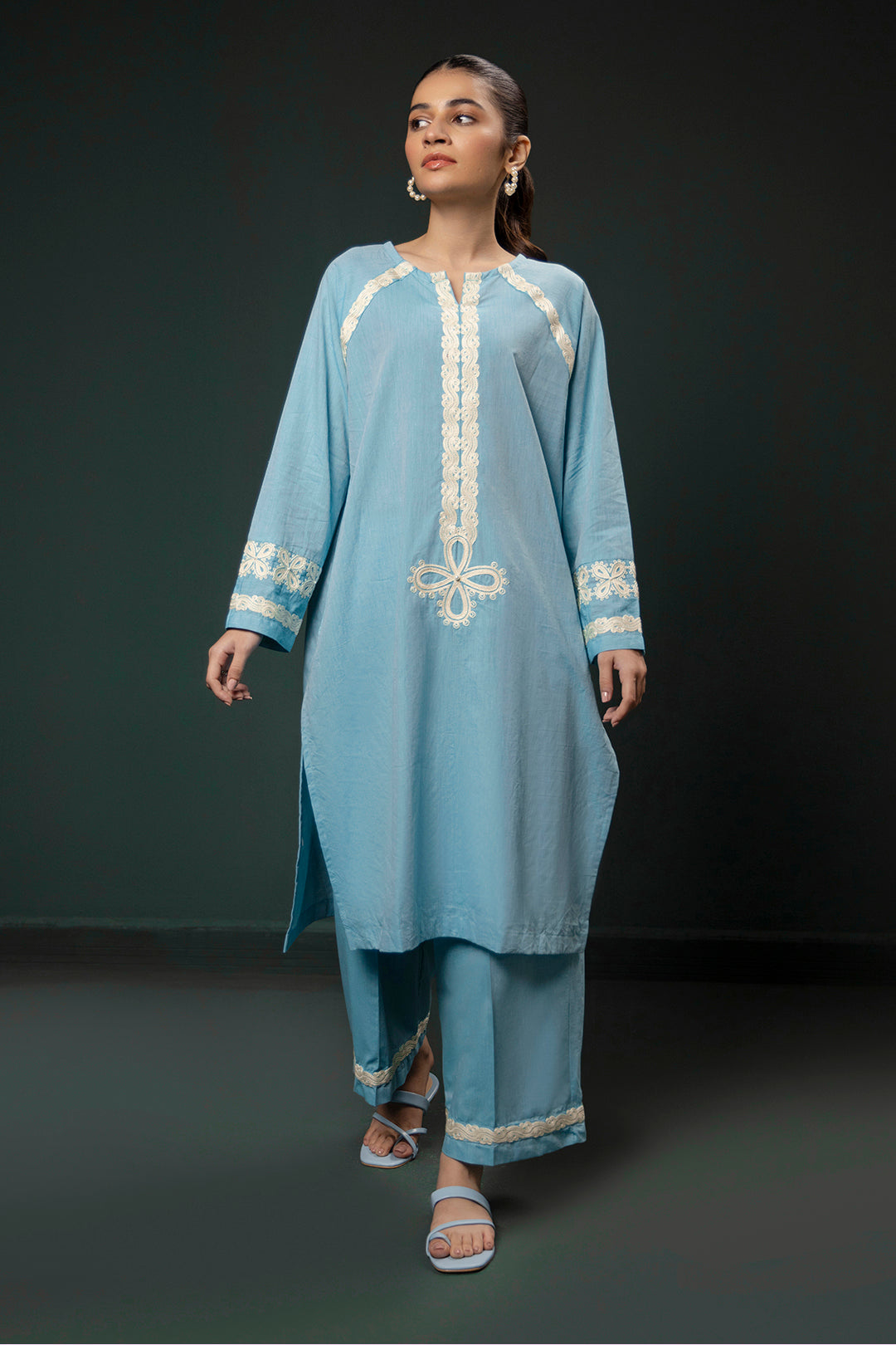 Zellbury | Summer Pret | Embroidered Kurta Trouser - 0977 - House Of Zarish