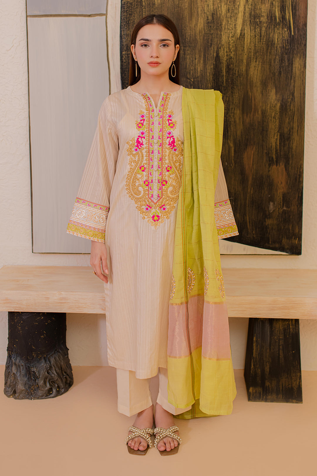 Zellbury | Summer Pret | Embroidered Kurta Dupatta - 1094 - House Of Zarish