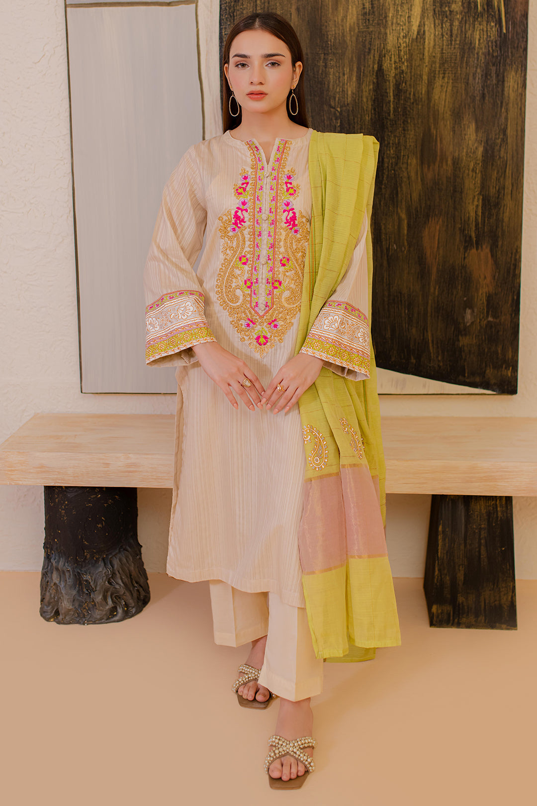 Zellbury | Summer Pret | Embroidered Kurta Dupatta - 1094 - House Of Zarish