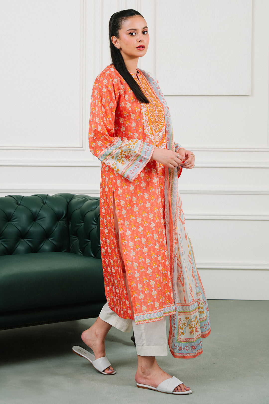 Zellbury | Summer Pret | Embroidered  Kurta Dupatta - 1902 - Libasekhas