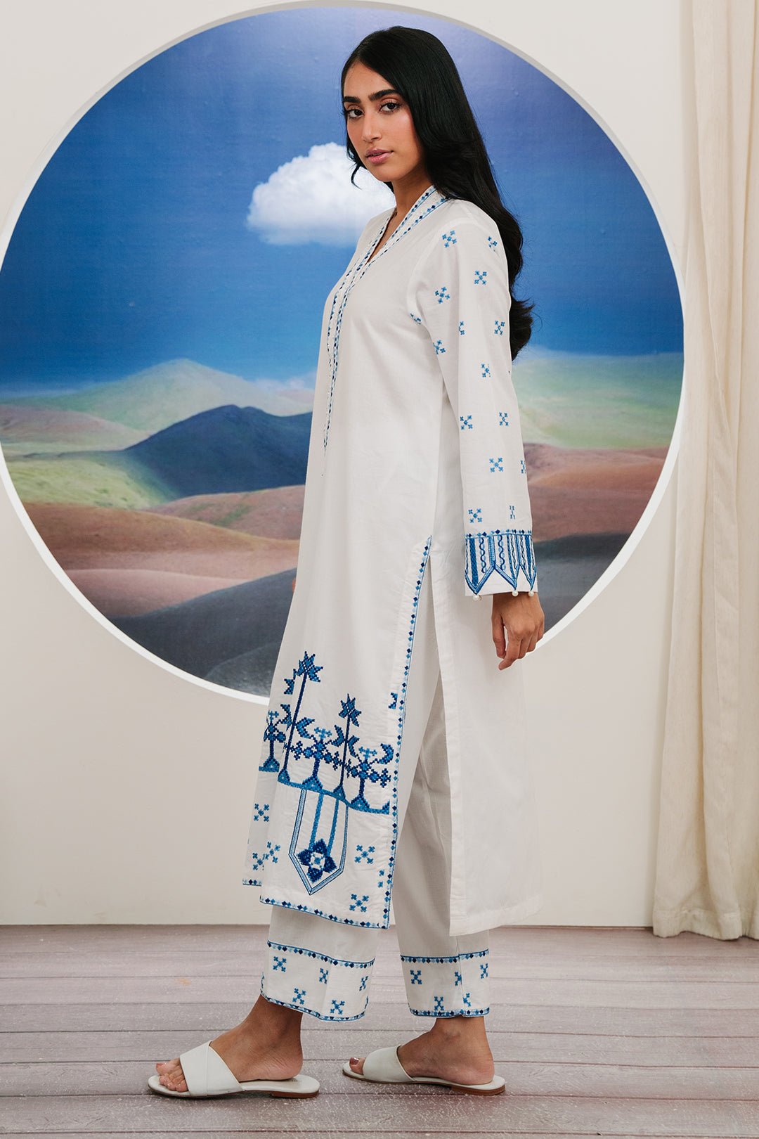 Zellbury | Summer Pret | Embroidered Kurta Trouser - 1984 - Libasekhas