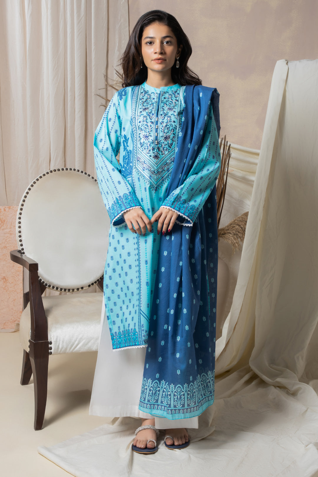 Zellbury | Summer Pret | Embroidered Kurta Dupatta - 2070 - House Of Zarish