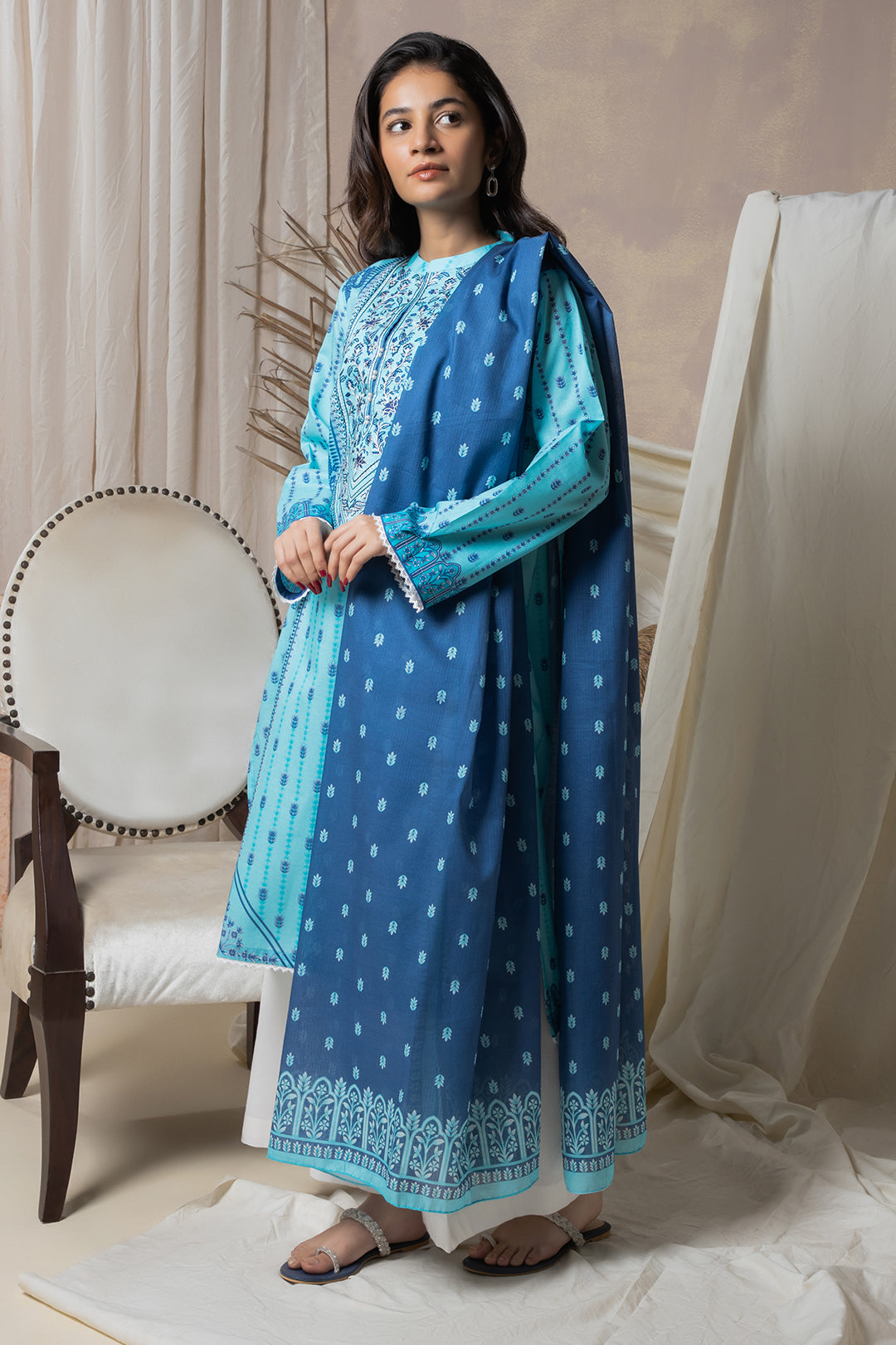 Zellbury | Summer Pret | Embroidered Kurta Dupatta - 2070 - House Of Zarish