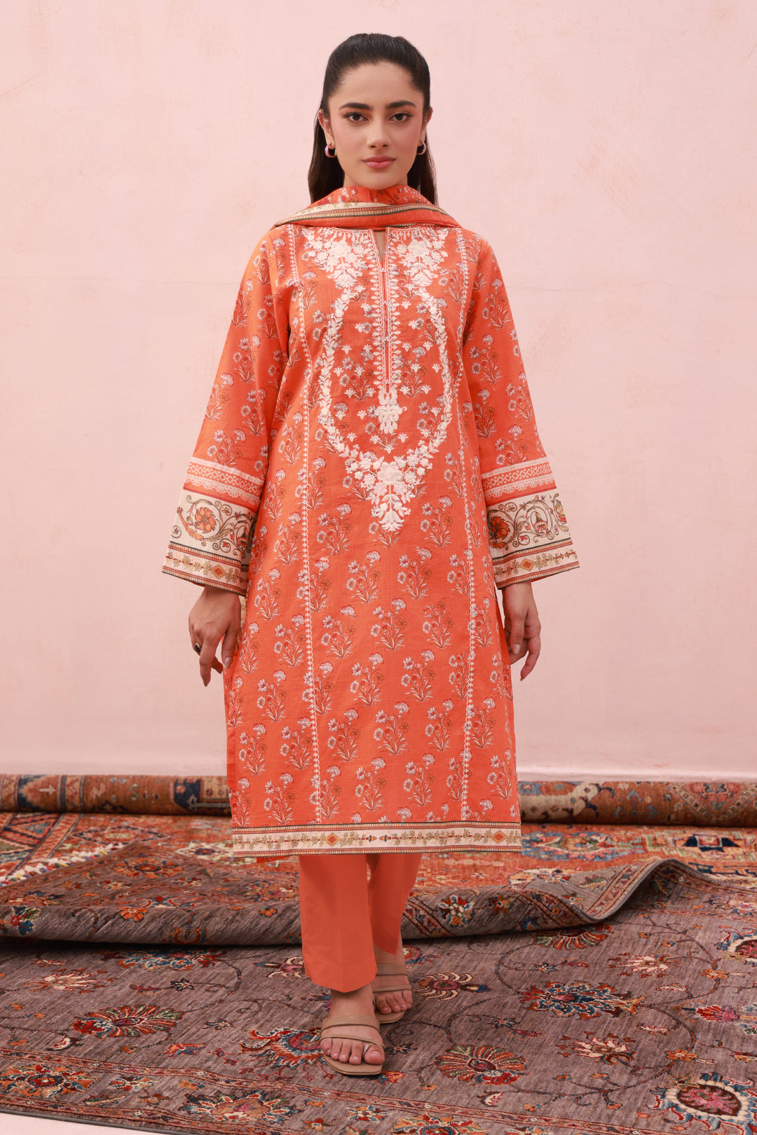 Zellbury | Summer Pret | Embroidered Kurta Dupatta Trouser - 1962 - House Of Zarish