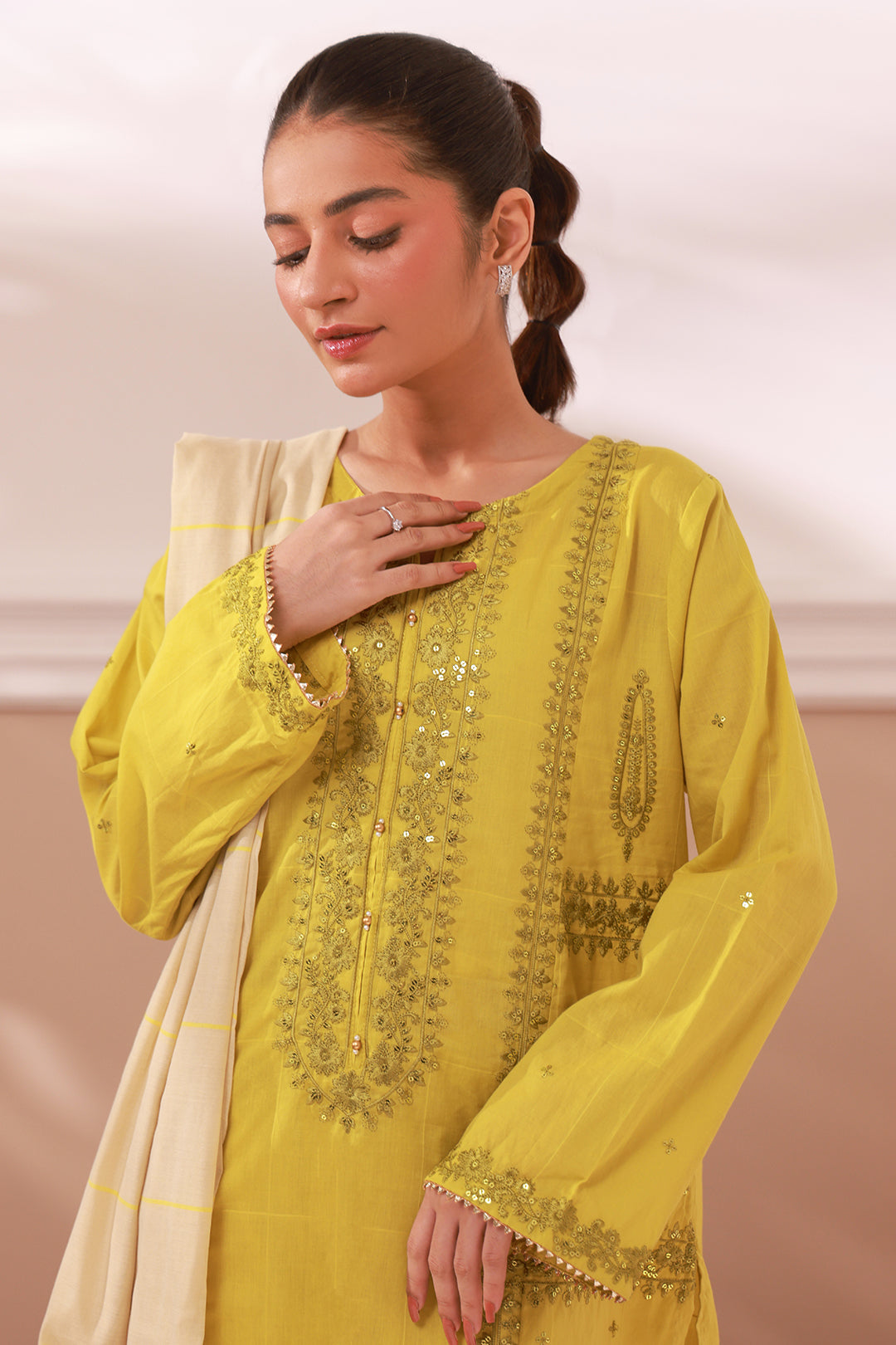 Zellbury | Summer Pret | Embroidered Kurta Dupatta Trouser - 1963 - House Of Zarish