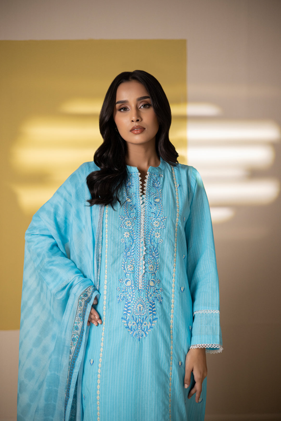 Zellbury | Summer Pret | Embroidered Kurta Dupatta Trouser - 1965 - House Of Zarish