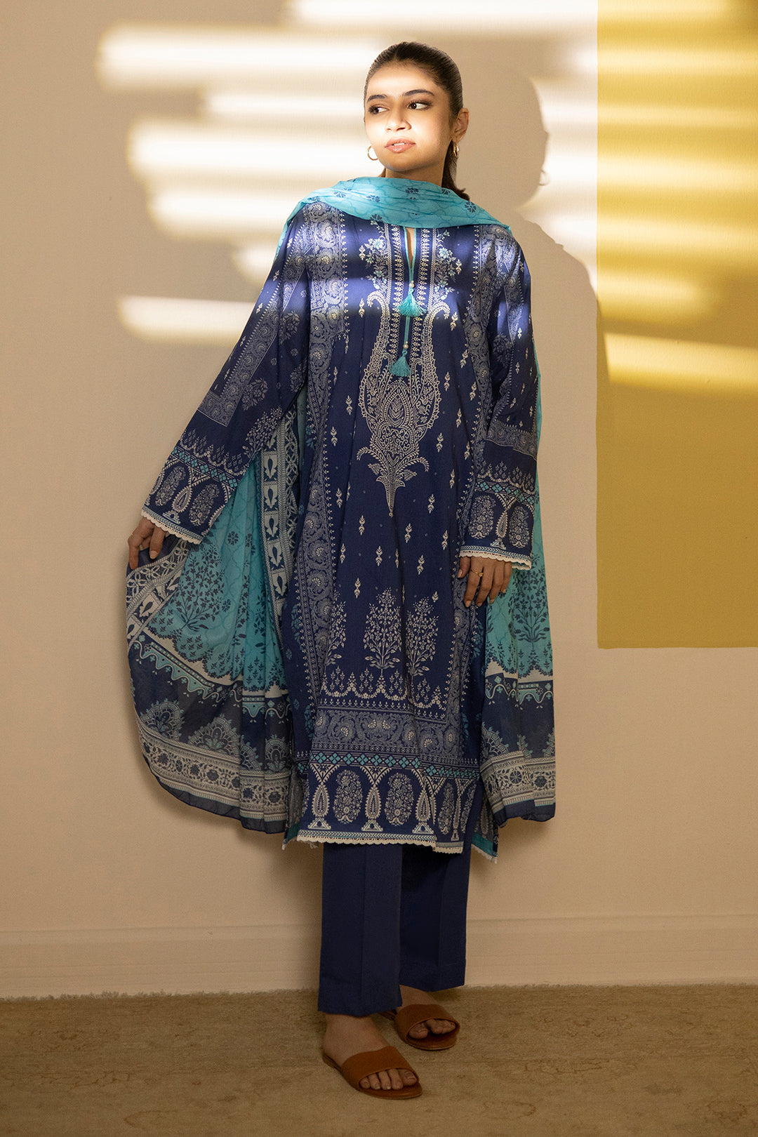 Zellbury | Summer Pret | Kurta Dupatta Trouser - 2102 - House Of Zarish