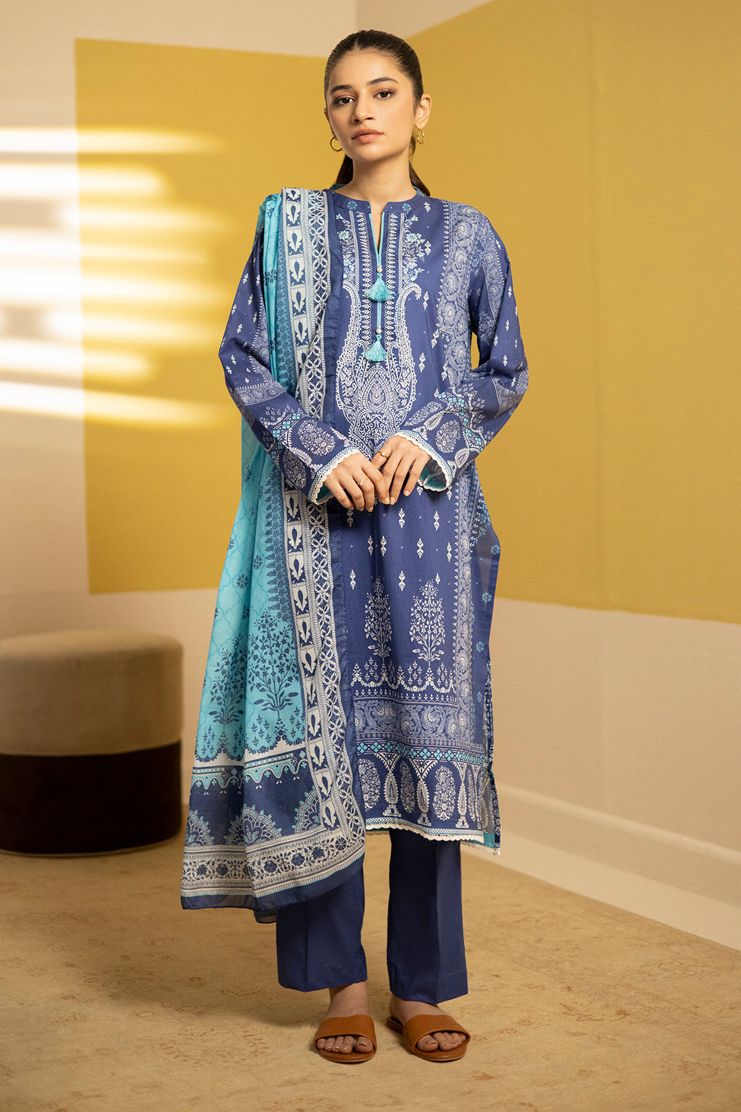 Zellbury | Summer Pret | Kurta Dupatta Trouser - 2102 - House Of Zarish