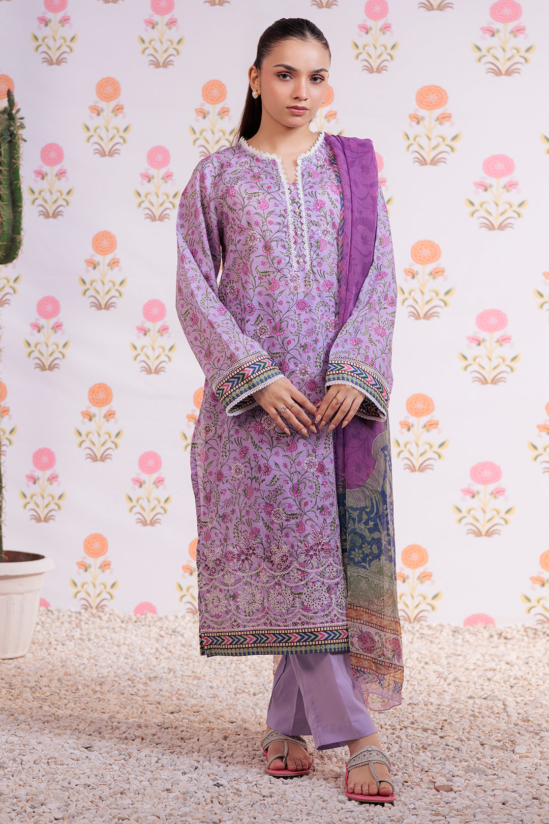 Zellbury | Summer Pret | Embroidered Kurta Dupatta Trouser - 2112 - House Of Zarish