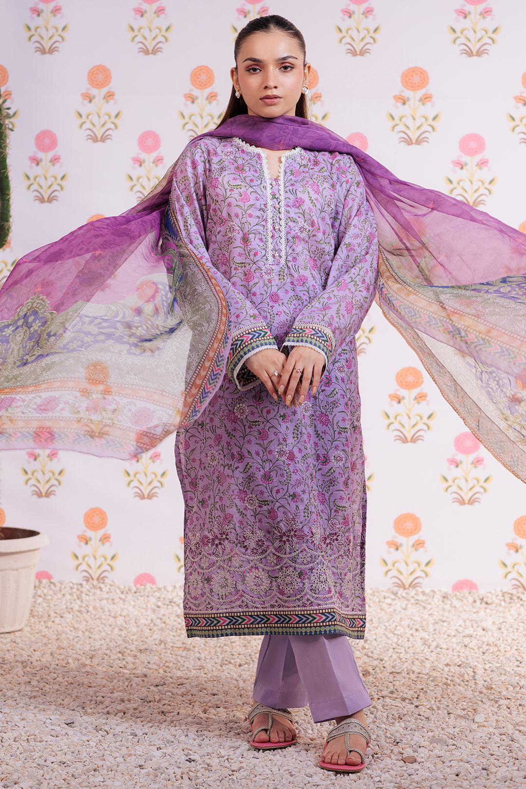 Zellbury | Summer Pret | Embroidered Kurta Dupatta Trouser - 2112 - House Of Zarish