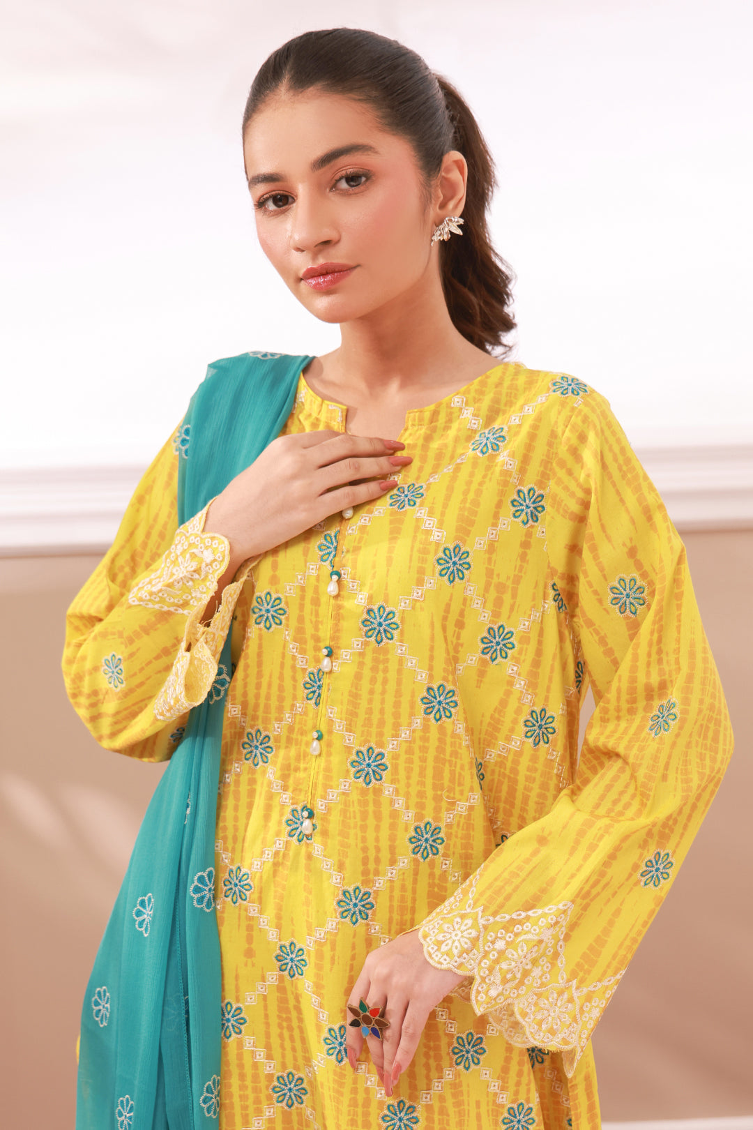Zellbury | Summer Pret | Embroidered Kurta Dupatta Trouser - 2133 - House Of Zarish
