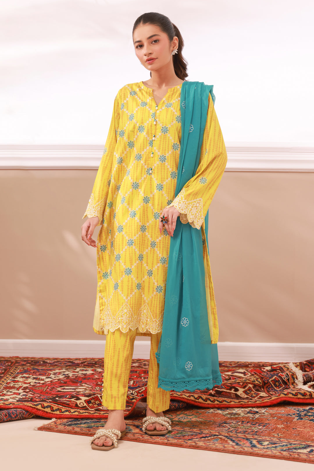 Zellbury | Summer Pret | Embroidered Kurta Dupatta Trouser - 2133 - House Of Zarish