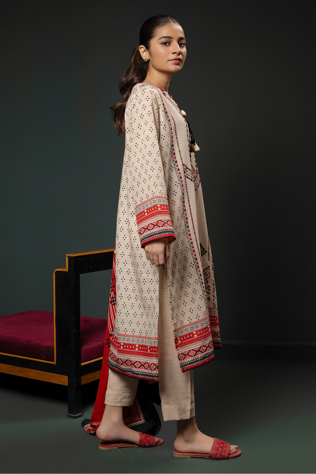 Zellbury | Winter Pret | Embroidered Kurta Shawl - 2937 - House Of Zarish