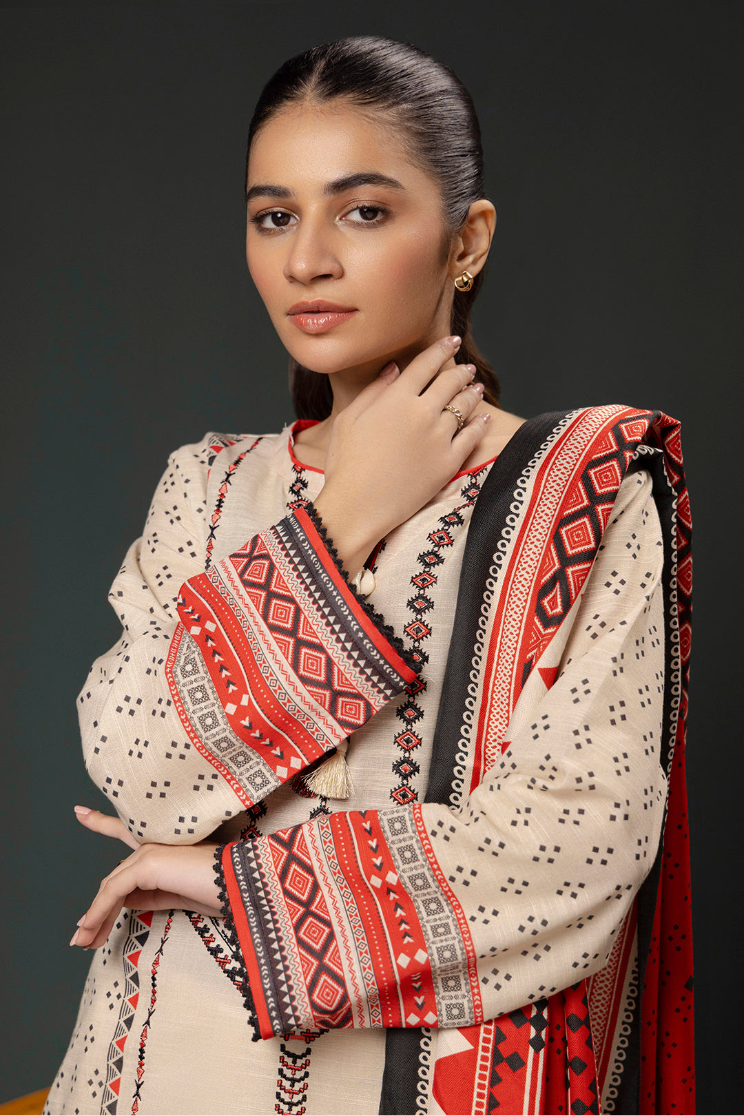 Zellbury | Winter Pret | Embroidered Kurta Shawl - 2937 - House Of Zarish