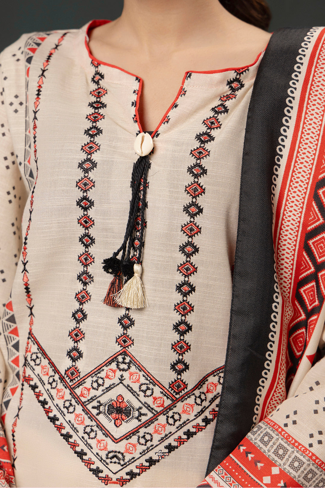 Zellbury | Winter Pret | Embroidered Kurta Shawl - 2937 - House Of Zarish