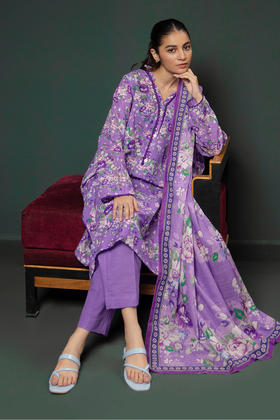 Zellbury | Winter Pret | Kurta Dupatta Trouser - 2948 - House Of Zarish