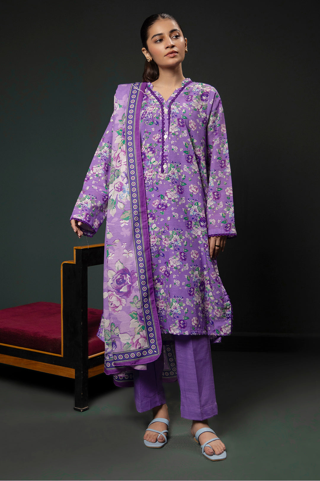 Zellbury | Winter Pret | Kurta Dupatta Trouser - 2948 - House Of Zarish