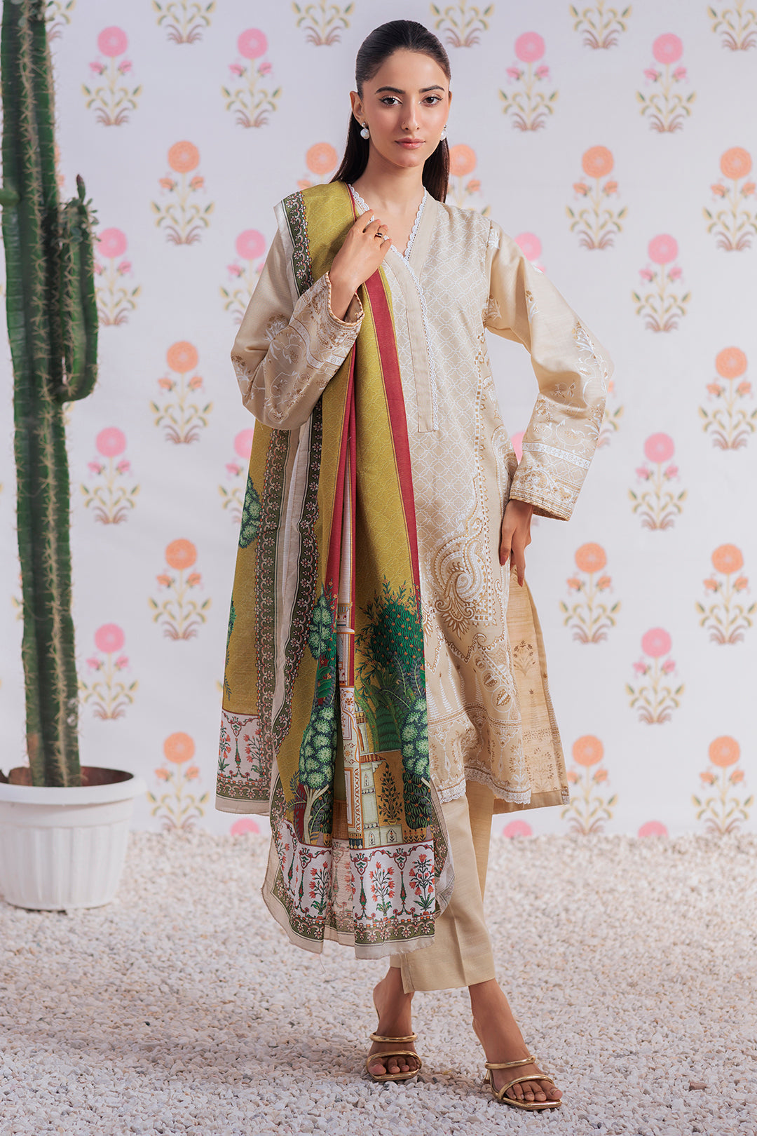 Zellbury | Winter Pret | Embroidered Kurta Dupatta Trouser - 2950 - House Of Zarish