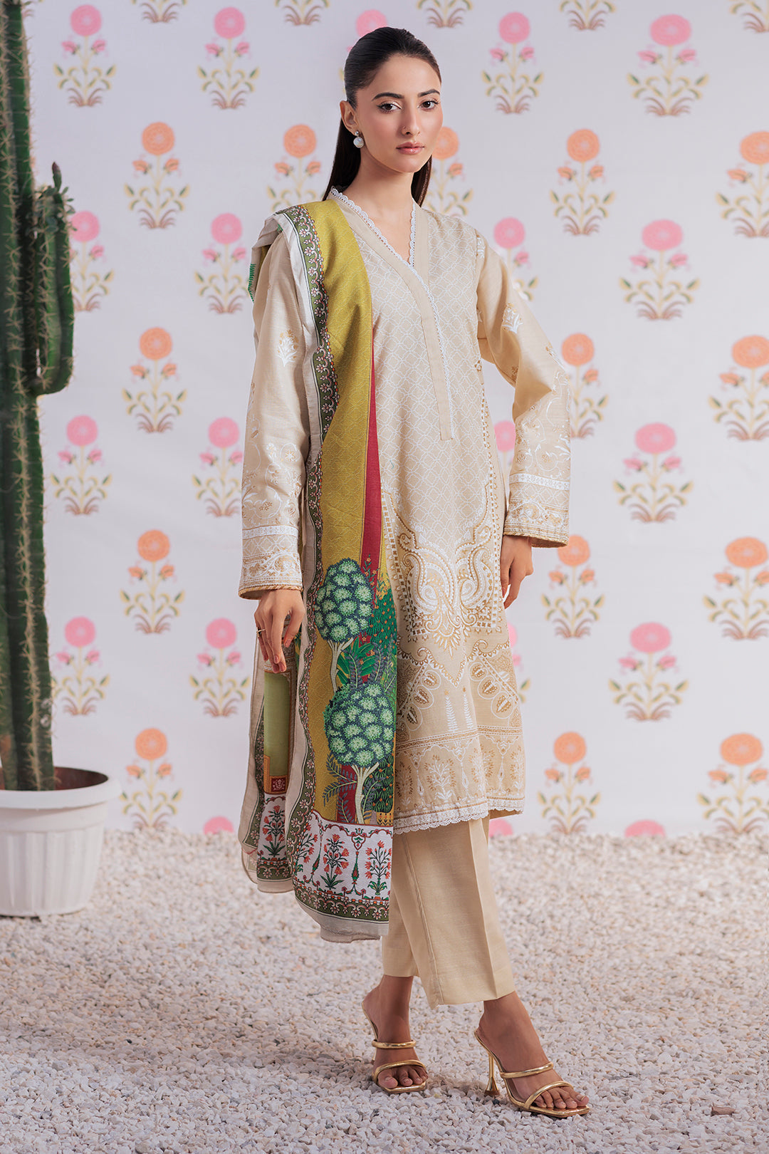 Zellbury | Winter Pret | Embroidered Kurta Dupatta Trouser - 2950 - House Of Zarish