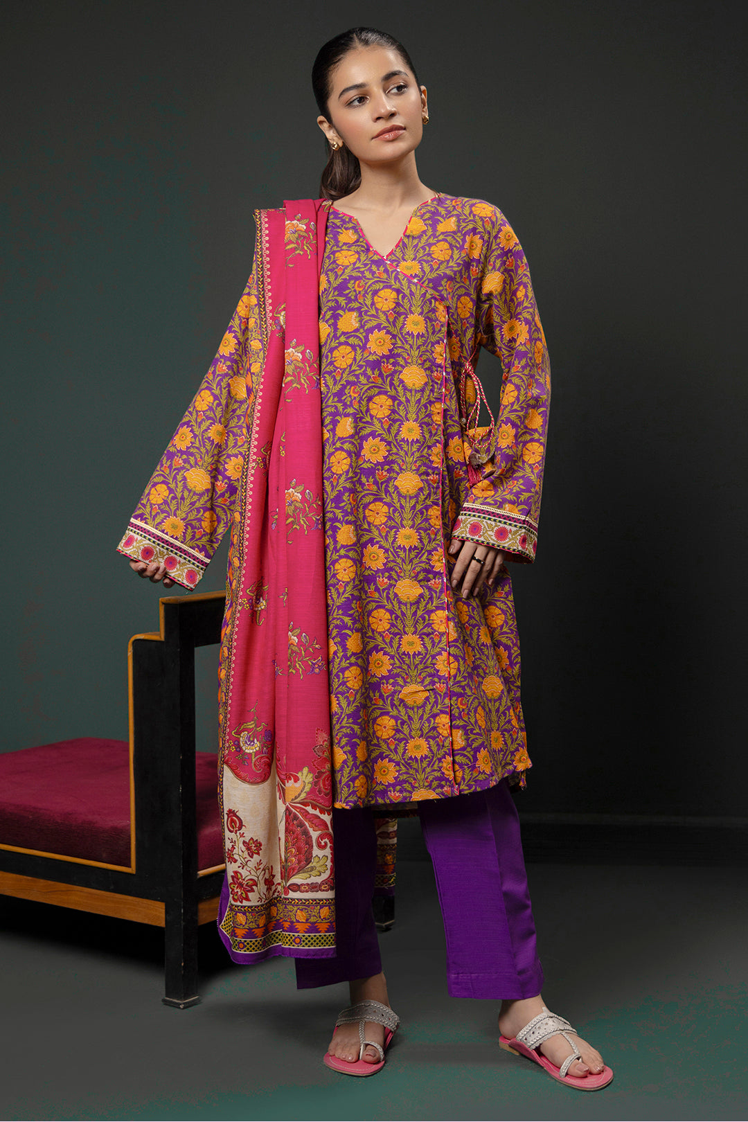 Zellbury | Winter Pret | Kurta Dupatta Trouser - 3006 - House Of Zarish
