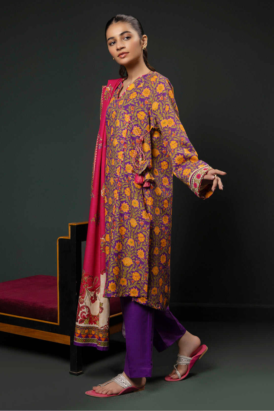 Zellbury | Winter Pret | Kurta Dupatta Trouser - 3006 - House Of Zarish
