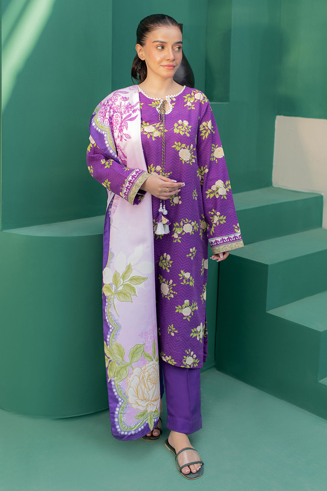 Zellbury | Winter Pret | Kurta Shawl Trouser - 3010 - House Of Zarish