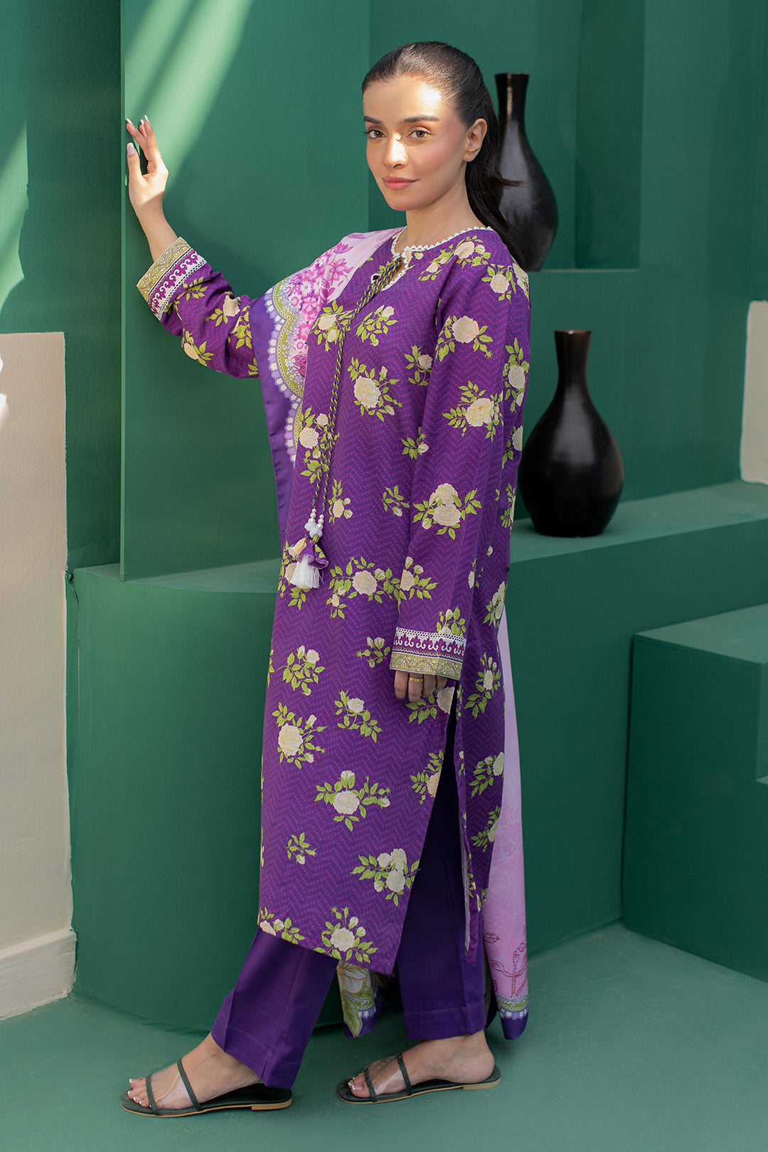 Zellbury | Winter Pret | Kurta Shawl Trouser - 3010 - House Of Zarish