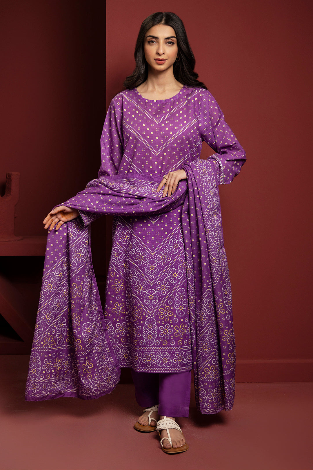 Zellbury | Winter Pret | Kurta Dupatta Trouser - 3072 - House Of Zarish
