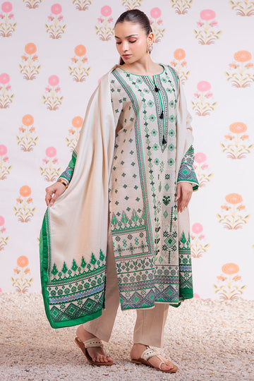 Zellbury | Winter Pret | Embroidered Kurta Dupatta Trouser - 3075 - Libasekhas