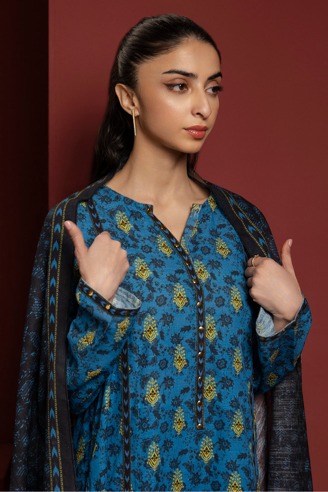 Zellbury | Winter Pret | Kurta Dupatta Trouser - 3115 - House Of Zarish