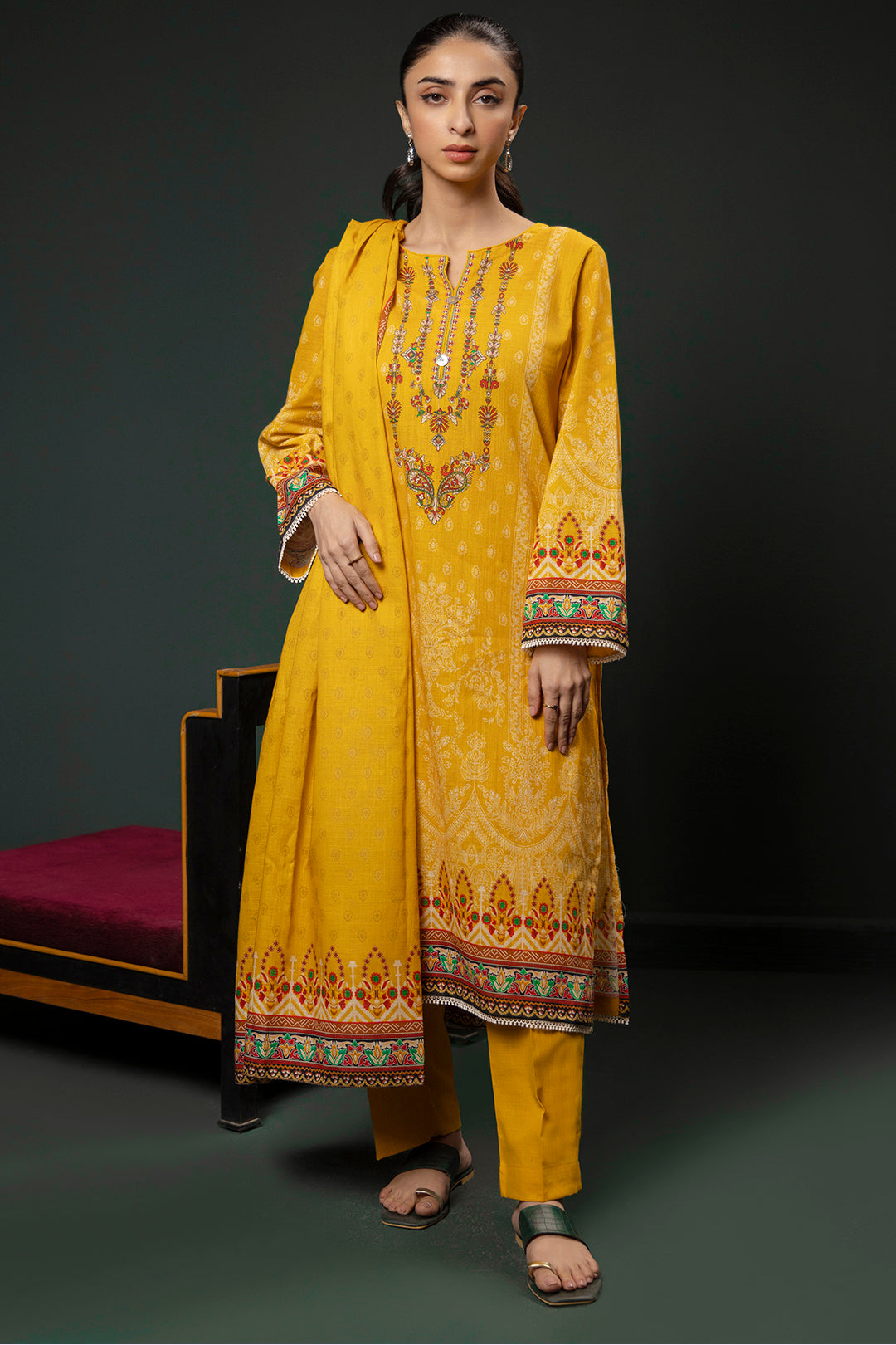 Zellbury | Winter Pret | Kurta Dupatta Trouser - 3151 - House Of Zarish