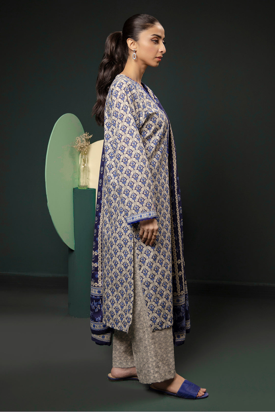Zellbury | Winter Pret | Kurta Shawl Trouser - 3153 - House Of Zarish